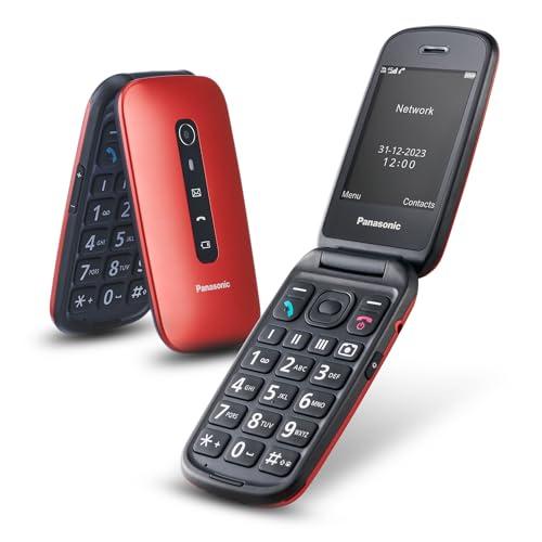 Panasonic KX-TU550EXR Telefono 4G Cellulare Essenziale per Anziani a Conchiglia, Fotocamera da 1.2MP, Telefono per Anziani con Schermo Grande da 2.8