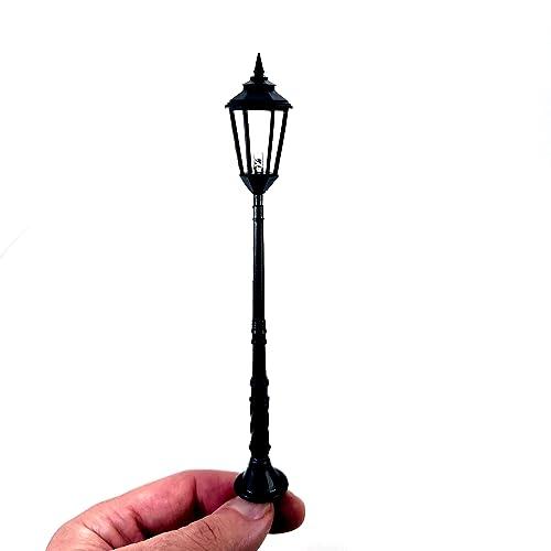 Lampione da terra colore nero per presepi e diorami con microlampada led 12V - DL127