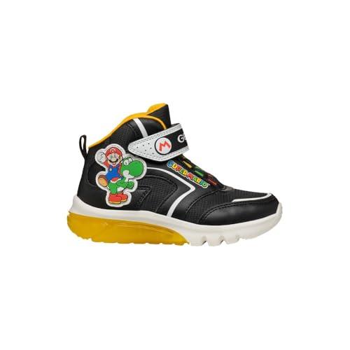 Geox J CIBERDRON Boy J, Scarpe da Ginnastica, Black/Yellow, 25 EU