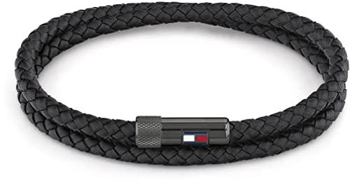 Tommy Hilfiger Jewelry Braccialetto da Uomo In Pelle Nero - 2790262S