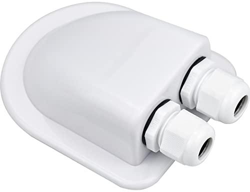 LUCKYKODOR Doppia Passacavo Tetto Camper Impermeabile Bianco