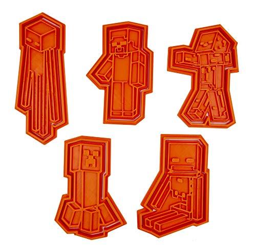 PlasticJewels - Set di 5 Tagliabiscotti Minecraft Compatibili