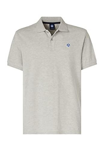 Polo North Sails Manica Corta con Logo - Grigio Melange