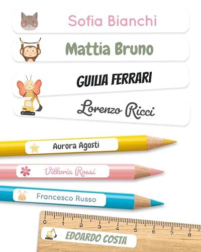 melu kids® Etichette Adesive Personalizzate Scuola