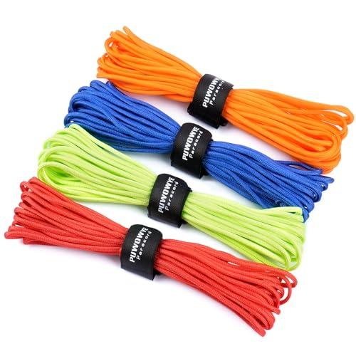 PUWOWYE Paracord 550 Tipo III - Corda in Nylon a 7 Fili, 4mm, 250kg di Carico di Rottura