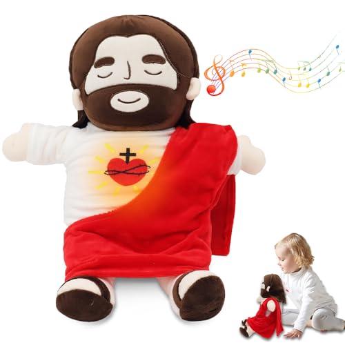 Rppiup Peluche Gesù che Respira 40cm con Musica e Luci