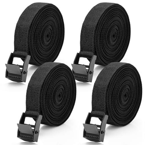 Cozary 4 Pezzi Cinghie di Fissaggio 4M con Cricchetto e Fibbia