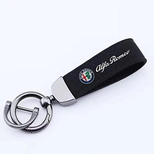Portachiavi in Pelle Scamosciata per Alfa Romeo Stelvio, 4C, Mito e Giulietta