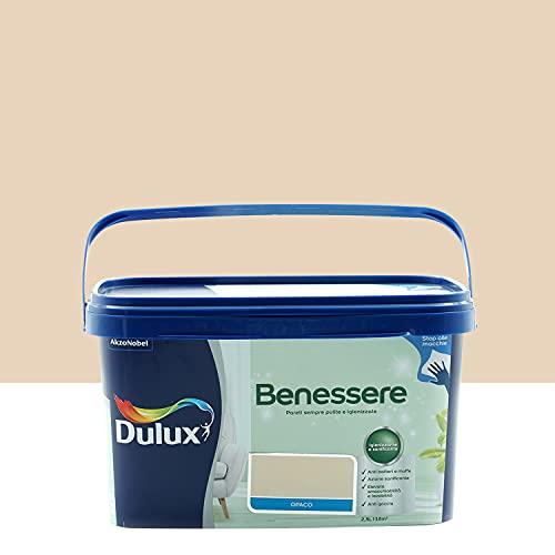 Dulux Benessere Beige Macadamia 2.5L: Pittura Superlavabile e Igienizzante per Interni