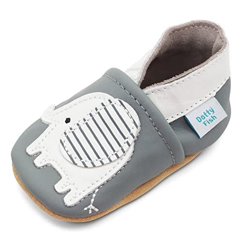 Dotty Fish Scarpine in Pelle Elefante Grigio - Comfort e Stile per i Primi Passi