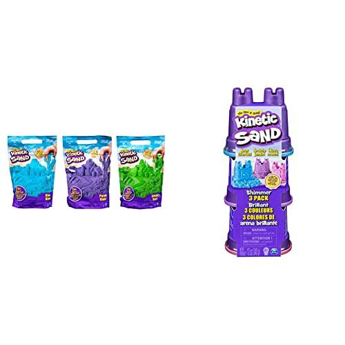 Kinetic Sand, Confezione da 3 Mini Castelli, 340 g di Sabbia Modellabile in 3 Colori Brillanti, dai 3 Anni, 6053520