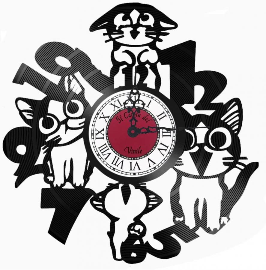 Orologio da Parete in Vinile - Gatti Amore (2.0)