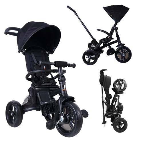 Deryan Explorer Triciclo Nero: Pieghevole, Multifunzionale e Sicuro