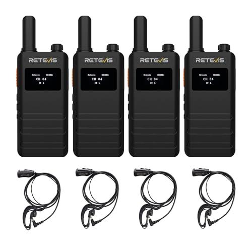 Retevis B63S Walkie-Talkie PMR446 - Set da 4 Radio Ricetrasmittenti Professionali Ultrasottili