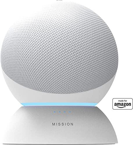 Base con batteria Made for Amazon per Amazon Echo (4ª generazione), Bianco Ghiaccio
