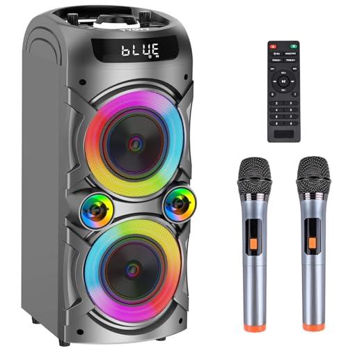 Sistema Karaoke Portatile A90 con Doppi Microfoni Wireless