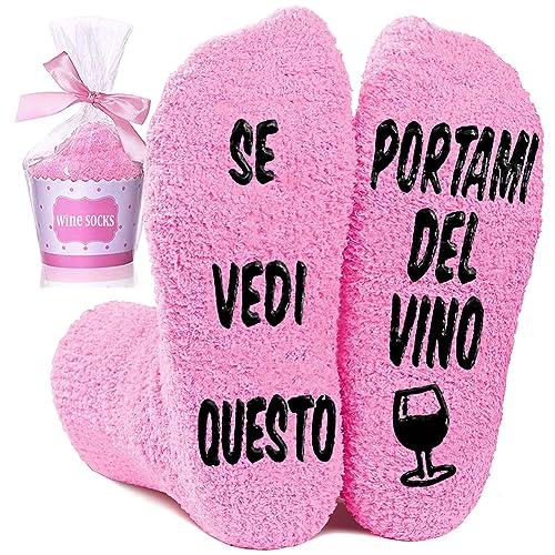 Calze Antiscivolo Divertenti SE VEDI QUESTO PORTAMI UNA VINO