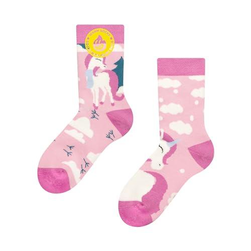 Dedoles Calzini Unisex Donna Uomo & Bambini Calze Cotone con tanti Design divertenti Unicorno con sciarpa (caldi), colore: Rosa, taglia: 27-30