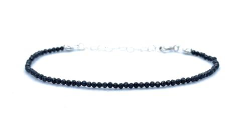 Bracciale Shungite 2mm Argento Sterling Regolabile