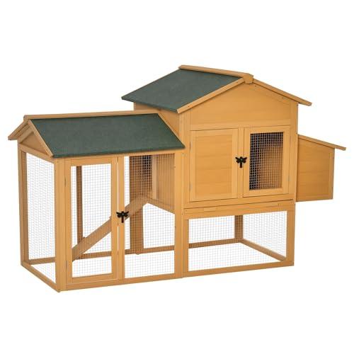 Pawhut Pollaio in Legno con Area Esterna e Nido per Galline