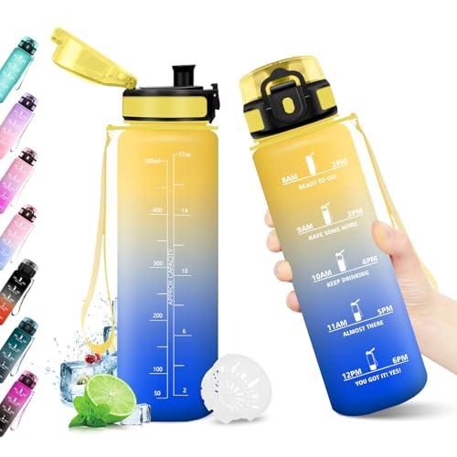 Borraccia Motivazionale con Filtro 500ml - Idratazione Ottimale per Sport, Ufficio e Scuola