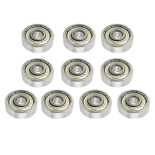 PATIKIL 5mm x 16mm x 5mm Cuscinetti a Sfere a Gola Profonda 625ZZ, Acciaio al Carbonio, 10 Pezzi