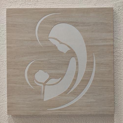 Quadro Sacro Capoletto Design Moderno Madonna con Bambino - Legnoegrafite