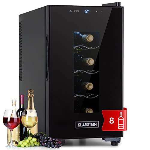 Klarstein Cantinetta Vino Refrigerata 8 Bottiglie, Acciaio Inox