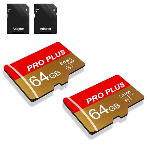 2 Pack Scheda di Memoria 64GB con Adattatore