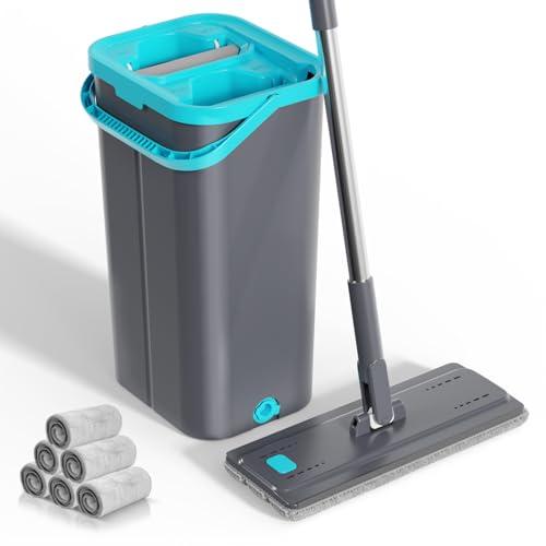 Masthome Mocio Lavapavimenti con Secchio Strizzatore e 6 Panni