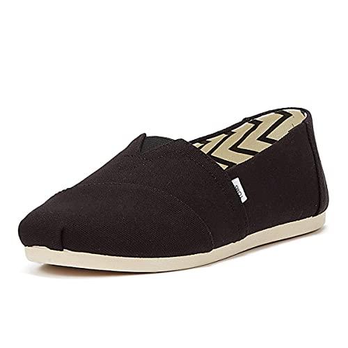 TOMS Recycled Cotton Alpargata, Mocassino Basso Donna, Black White, 40 EU