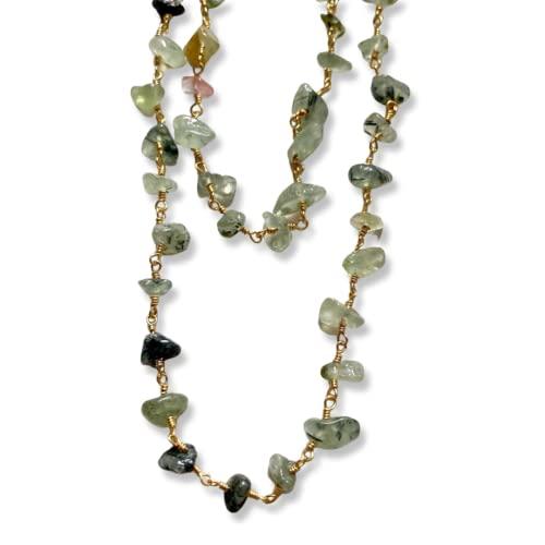 Collana in Pietre Dure e Perle di Fiume (Verde)