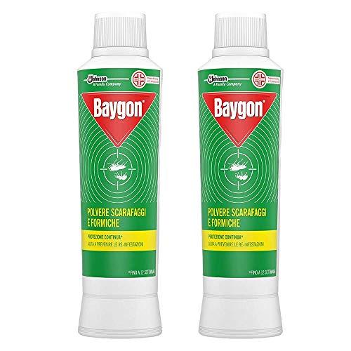 Baygon Insetticida in Polvere Scarafaggi e Formiche 2 Flaconi da 250 grammi