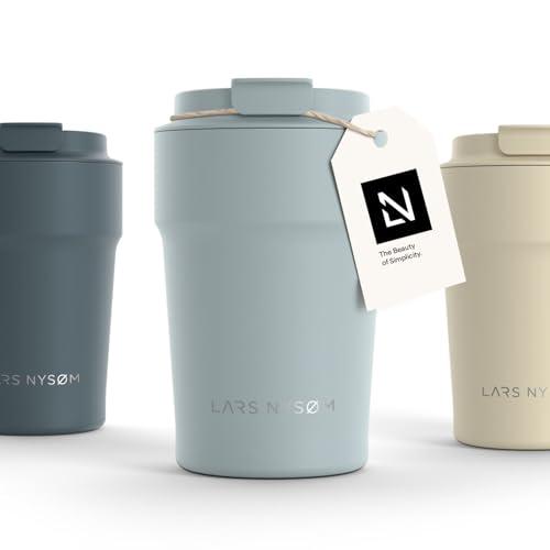 LARS NYSØM Tazza Termica da Viaggio - 380ml, Acciaio Inox Isolato