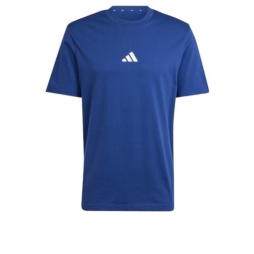 Adidas Essentials Small Logo Single Jersey Tee - Blu Scuro/Bianco