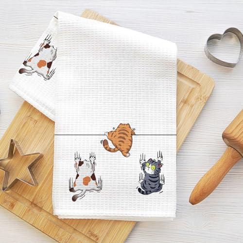 Asciugamano da Cucina Gatto Natalizio in Microfibra