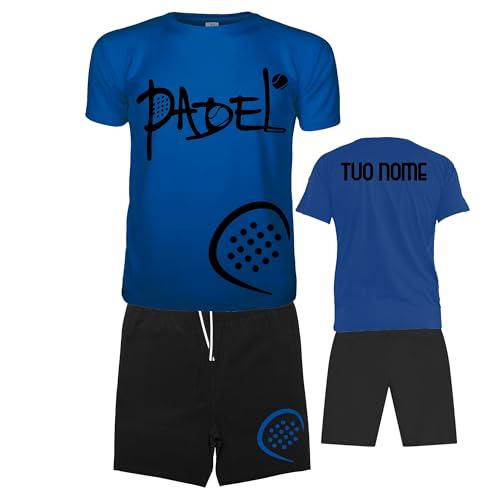 Vestipassioni Completo Padel Uomo Personalizzabile Traspirante - Blu, Taglia L