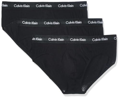 Calvin Klein Slip Hipster Confezione da 3 Uomo Cotone Elasticizzato, Nero (Black W Black Wb), M