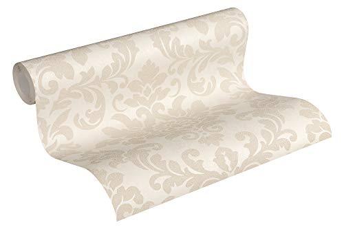 Livingwalls Carta da parati Diamonds beige crema metallizzata
