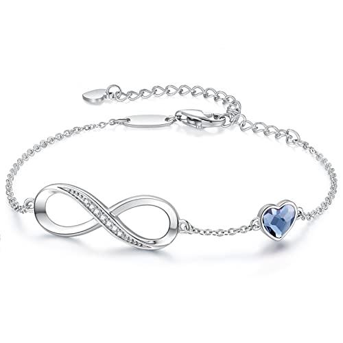 LOUISA SECRET Bracciale Donna Braccialetto Infinito Bracciali Cuore Bracciale Gioielli Regalo Natale Regalo Festa della Mamma Compleanno Per Moglie Amiche Amica