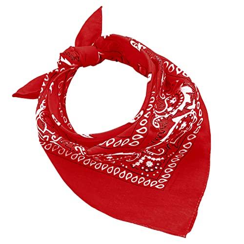 Bandana Paisley Rossa in 100% Cotone - Accessorio Multifunzionale di Stile