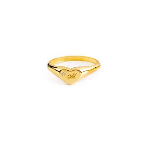 Anello a sigillo in oro a forma di cuore per donna