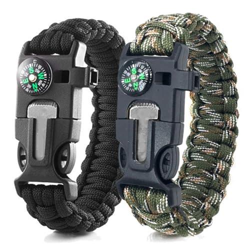 Braccialetto di Sopravvivenza Paracord WJRQD con Kit 5-in-1