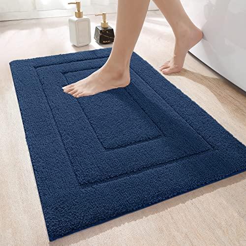 DEXI Tappeto Bagno 50 x 80 cm, Tappetino in Microfibra, Tappeti Assorbente Antiscivolo, Soffice Tappetini Doccia, Lavabile in Lavatrice, Blu Reale