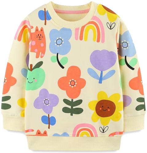 Ragazza Felpa Senza Cappuccio Natale Cotone Manica Lunga Casual Pullover per Bambina 4-5 Anni