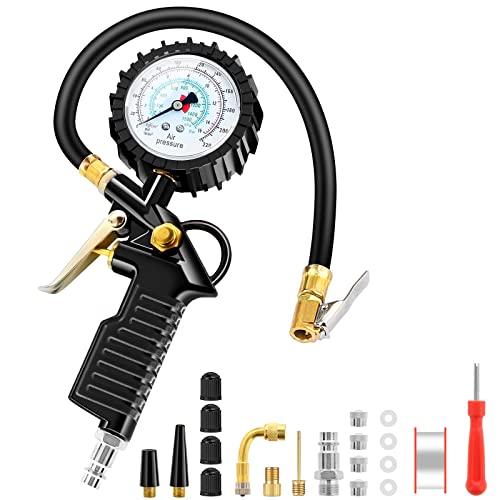 BURNNOVE Manometro per Pneumatici Digitale 220PSI con Accessori
