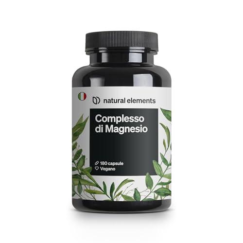 Magnesio Completo - Integratore di Magnesio a 5 Composti - 400 mg per Dose - Vegan - Natural Elements