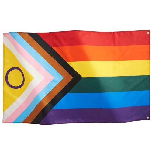 Runesol Bandiera dell'orgoglio 3x5, 91x152cm, LGBTQ+, 4 Occhielli, Parata, Festival, Festa, Carnevale, Bandiere Premium, Interno, Esterno