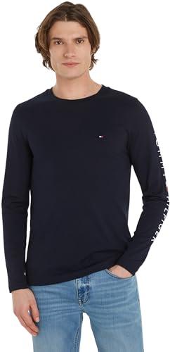 Tommy Hilfiger Tommy Logo Long Sleeve Tee Mw0mw09096, Maglietta a maniche lunghe Uomo, Blu (Desert Sky), XL