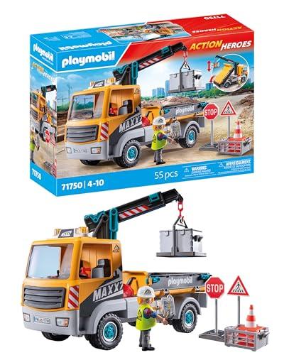 PLAYMOBIL Action Heroes - Camion da Cantiere con Gru 71750